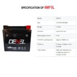 DENEL DRY BATTERY 5AH / 12V FOR HONDA , YAMAHA, SUZUKI